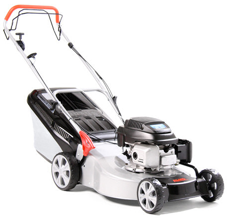 4610HPD Easy Mow  : The AL-KO 4610HPD Easy Mow powered by Honda is self propelled to suit the operators needs. Offering the same features as the 4210H and HPD but with the added benefit of a 46cm cutting width, the 4610HPD model suits medium to large sized lawns of up to 1250m2. Powered by a Honda GCV135 engine, quality and performance are assured. : Engine  Honda GCV135  
Power  135cc / 2.1kw  
Start Method  Recoil  
Fuel Tank Capacity  1.30 L  
Self Drive  No  
Cutter Deck  ULTRAMOW Steel 3 in 1  Cutting Height  30-75mm  
Cutting Height Adjust  4-Lever, Central, 7-stage  
Mulch Ready  Included  
Collector Volume  70 L  
Handles  2 Point, Foldable  
Wheels (front/rear/width)  XXL 200/280 /55  
Warranty  2 year homeowner  
Weight  35kg  
Lawn Size  1100m (sq)