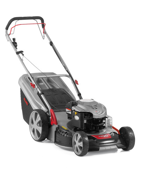 520BR Premium : New for 2011, the AL-KO Premium range offers high specification, feature packed machines with powerful engines. The 520BR Premium is a 51cm self propelled rotary mower.  : Engine  Briggs&Stratton Series 650 ReadyStart  
Power  190cc / 2.3kw  
Start Method  Recoil (ReadyStart)  
Fuel Tank Capacity  1.0 L  
Self Drive  Yes  
Cutter Deck  ULTRAMOW Steel 4 in 1  
Cutting Height  30-80mm  
Cutting Height Adjust  Central, 7 Stage  
Mulch Ready  Included  
Collector Volume  70 L  
Handles  2 Point, Foldable  
Wheels (front/rear/width)  XXL 200/280 /55 + ball bearings  
Warranty  2 year homeowner  
Weight  38kg  
Lawn Size  1800m (sq)  